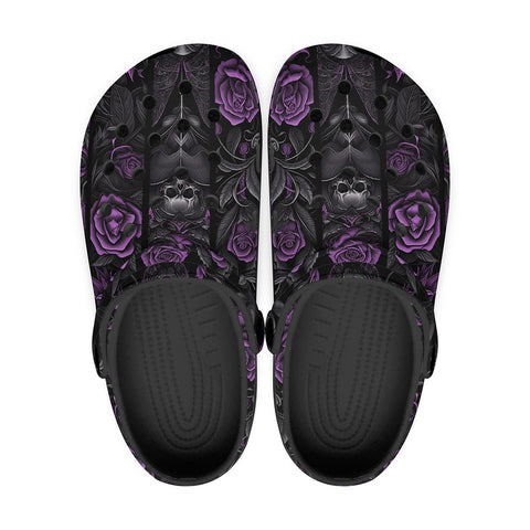 Classic Clogs Flowers and Skulls Gothic Style