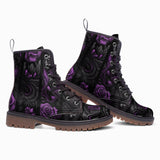 Leather Boots Flowers and Skulls Gothic Style