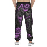 Men's Sweatpants Flowers and Skulls Gothic Style