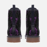 Leather Boots Flowers and Skulls Gothic Style