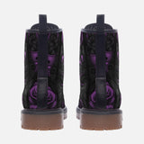 Leather Boots Flowers and Skulls Gothic Style