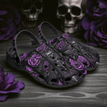 Classic Clogs Flowers and Skulls Gothic Style