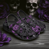 Classic Clogs Flowers and Skulls Gothic Style