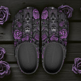 Classic Clogs Flowers and Skulls Gothic Style