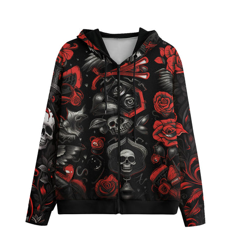 Men's Zip Up Hoodie Gothic Art