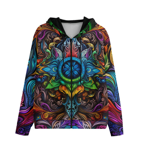 Men's Zip Up Hoodie Colorful Psychedelic Pattern