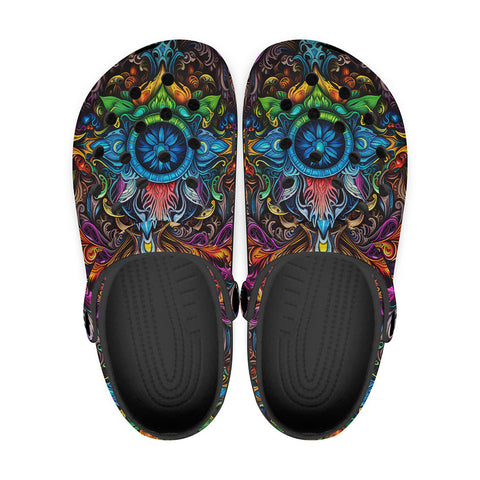 Classic Clogs Colorful Psychedelic Pattern