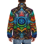 Down-Padded Puffer Jacket Colorful Psychedelic Pattern