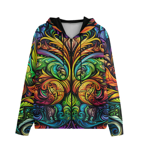 Men's Zip Up Hoodie Psychedelic Artwork