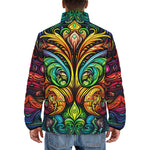 Down-Padded Puffer Jacket Psychedelic Artwork