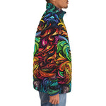 Down-Padded Puffer Jacket Psychedelic Artwork