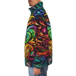 Down-Padded Puffer Jacket Psychedelic Artwork
