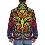 Down-Padded Puffer Jacket Colorful Art Abstraction