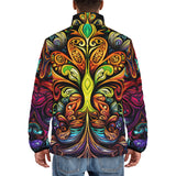 Down-Padded Puffer Jacket Colorful Art Abstraction