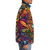 Down-Padded Puffer Jacket Colorful Art Abstraction