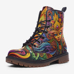 Leather Boots Yoga Psychedelic Galaxy