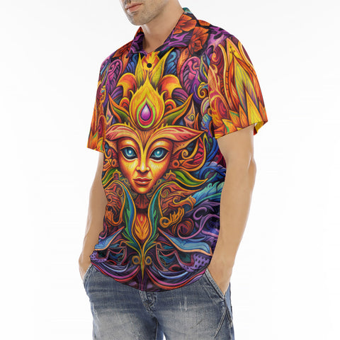 Men's Polo Shirt Yoga Psychedelic Galaxy