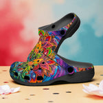 Classic Clogs Colorful Psychedelic Flowers