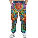 Men's Sweatpants Colorful Neon Flower