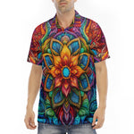 Men's Polo Shirt Colorful Neon Flower