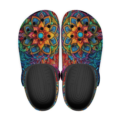 Classic Clogs Colorful Neon flower
