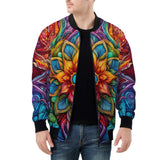 Bomber Jacket Colorful Neon Flower