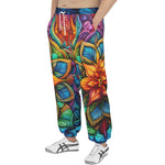 Men's Sweatpants Colorful Neon Flower