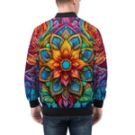 Bomber Jacket Colorful Neon Flower