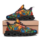 Sports Sneakers Colorful Neon Flower