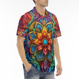 Men's Polo Shirt Colorful Neon Flower