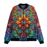 Bomber Jacket Colorful Neon Flower