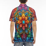 Men's Polo Shirt Colorful Neon Flower