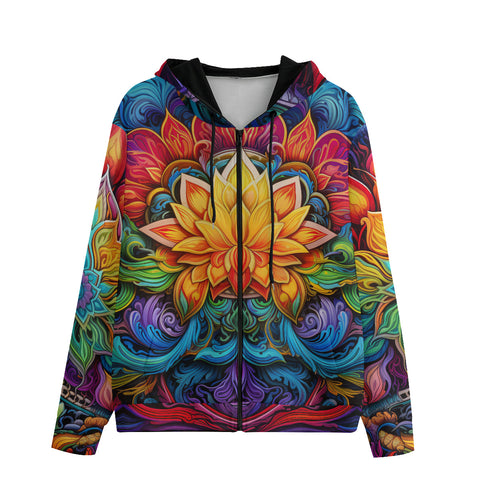 Men's Zip Up Hoodie Seven Chakras Psychedelic