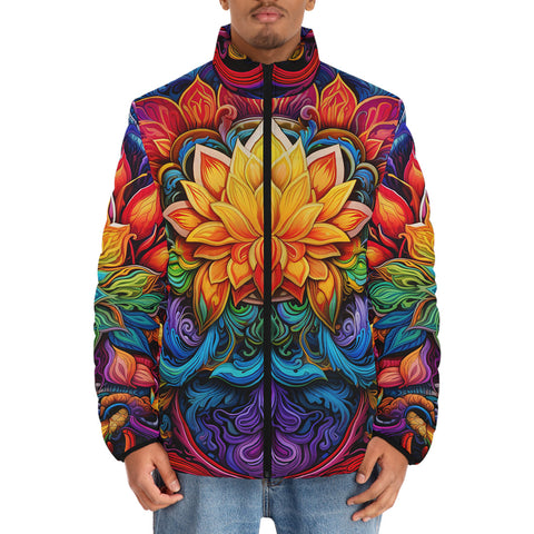 Down-Padded Puffer Jacket Seven Chakras Psychedelic
