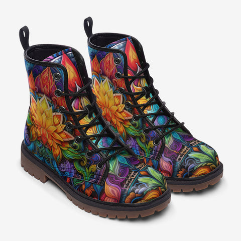 Leather Boots Seven Chakras Psychedelic