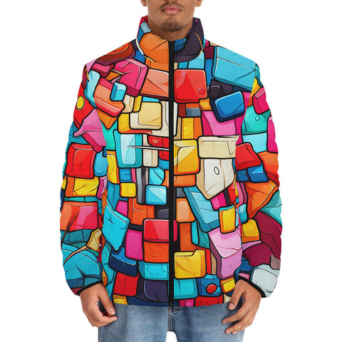 Down-Padded Puffer Jacket Colorful Blocks