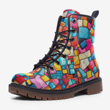 Leather Boots Colorful Blocks