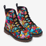 Leather Boots Colorful Blocks