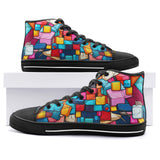 High-Top Canvas Shoes Colorful Blocks