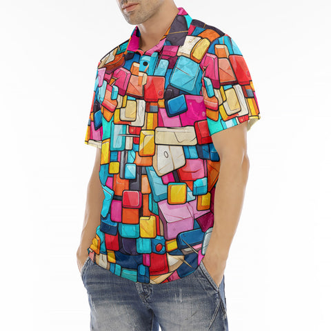 Men's Polo Shirt Colorful Blocks