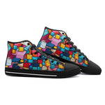 High-Top Canvas Shoes Colorful Blocks