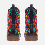 Leather Boots Colorful Blocks