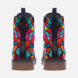 Leather Boots Colorful Blocks