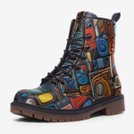 Leather Boots Colorful Abstract Art Mosaic