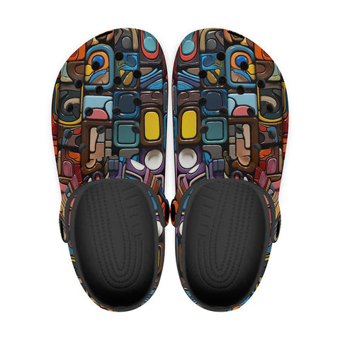 Classic Clogs Colorful Abstract Art Mosaic