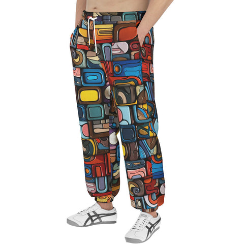 Men's Sweatpants Colorful Abstract Art Mosaic