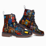 Leather Boots Colorful Abstract Art Mosaic