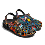 Classic Clogs Colorful Abstract Art Mosaic