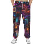 Men's Sweatpants Futuristic Circuit Board Neon Art