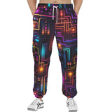 Men's Sweatpants Futuristic Circuit Board Neon Art